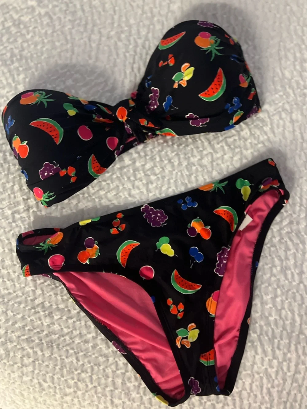 NWT Kate Spade Fruit Toss Convertible Bandeau Bikini Set